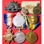 WW1 Australian Army medal group to Gunner W. Hubbard, who served with 1st Field Artillery