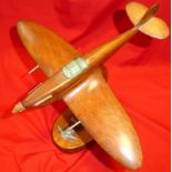 WW2-era wooden Spitfire trench art piece