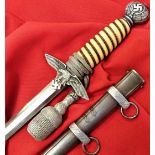 WW2 German/Luftwaffe 2nd pattern dagger, scabbard & knot by Alcosa of Solingen