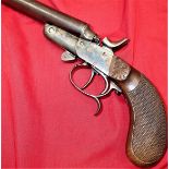 Deactivated Belgian-made double barrel shot gun pistol