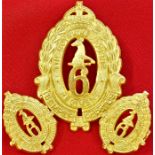 1948-53 era set of Australian 6th Bn (Royal Melbourne Regiment) cap & collar badge pair