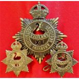 1930 - 1942 era Australian 11th Bn (City of Perth regiment) cap & collar badge pair
