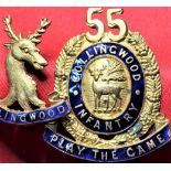 1912 - 1918 55th Infantry (Collingwood) officer’s cap & collar badge
