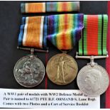 WW1 British Army & WW2 medal group to Private R Ormand, late South Lancashire Regiment