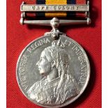 Queen’s S.Africa Medal 1899-1901/1 clasp CAPE COLONY, impress name 864 TPR: J.F.T. FLEE. D.E.O.V.R.