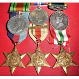 WW2 British Army medal group of 6 to Gunner Holton