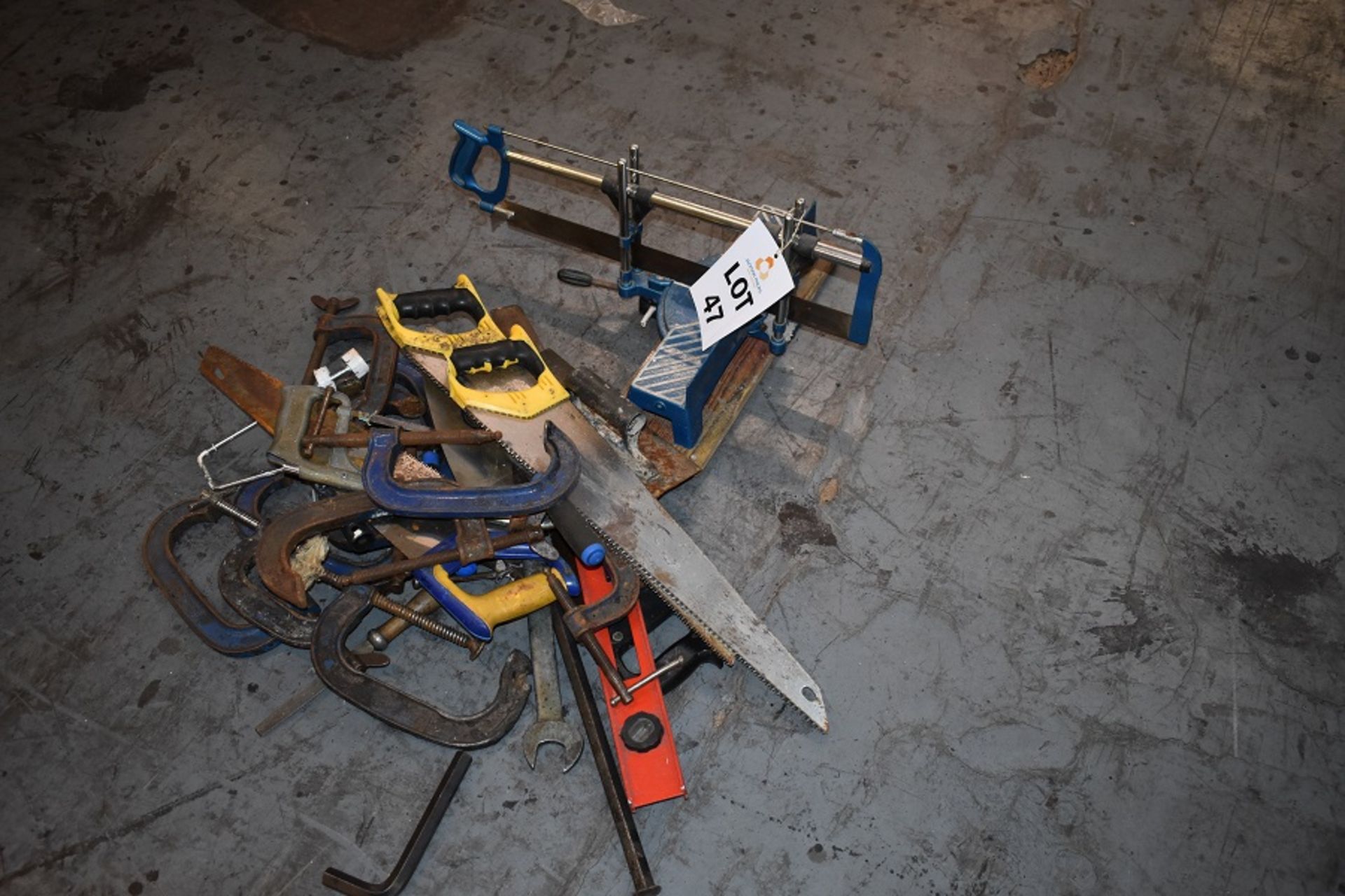 QTY VARIOUS TOOLS INC BENCH MITRE SAW & CLAMPS