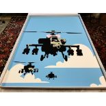 Banksy "Happy Choppers" High Quality Print, Size a2