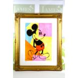 Andy Warhol "Mickey" Numbered Lithograph, Ornate Framed