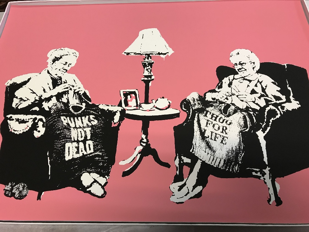 Banksy "Grannies" High Quality Print, Size a2 - Image 2 of 2