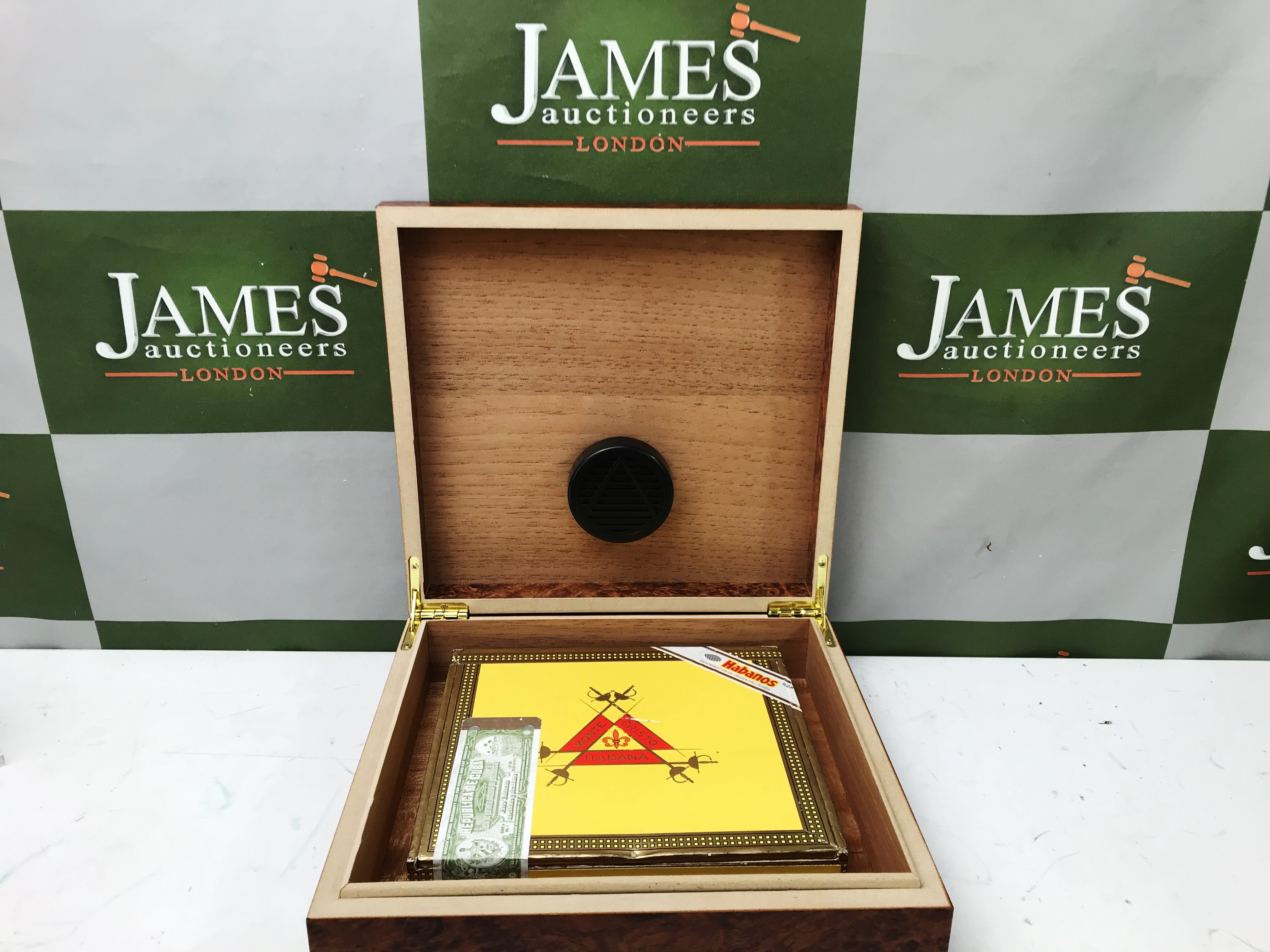 Montecristo #3 Cigars Sealed With A Burr Wood Humidor - Image 2 of 4