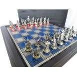 Franklin Mint "Battle of Waterloo" Chess Set & Stand