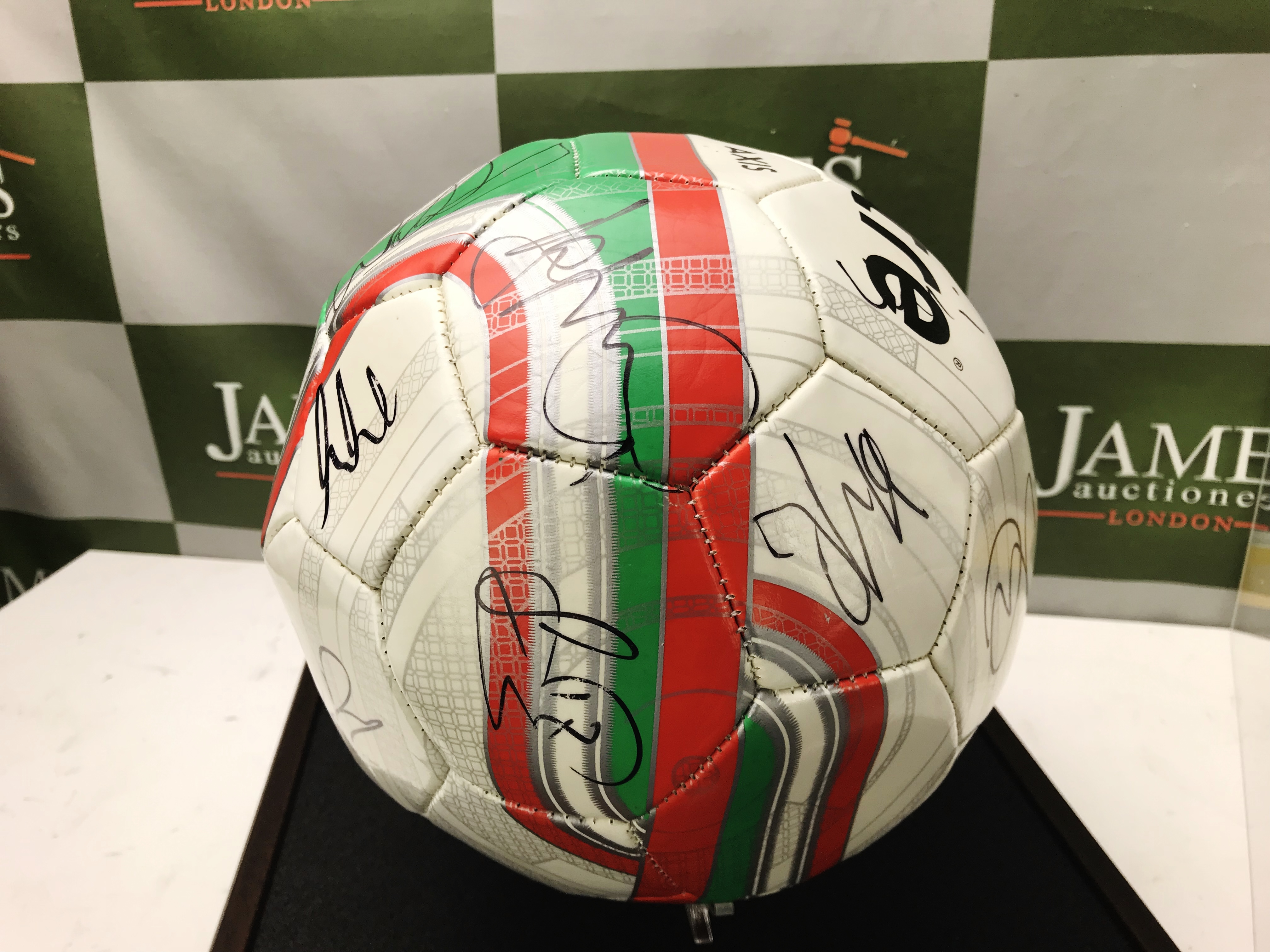 Signed Football Wales Squad, Bale, Ramsey etc /Cased - Image 3 of 6