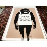 Banksy "Laugh Now" High Quality Print, Size a2
