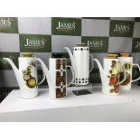 Collection of Five J &G Meakin Studio Coffee Pots-Mid century