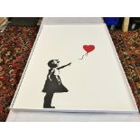 Banksy "Girl With Heart Shaped Balloon" High Quality Print, Size a2