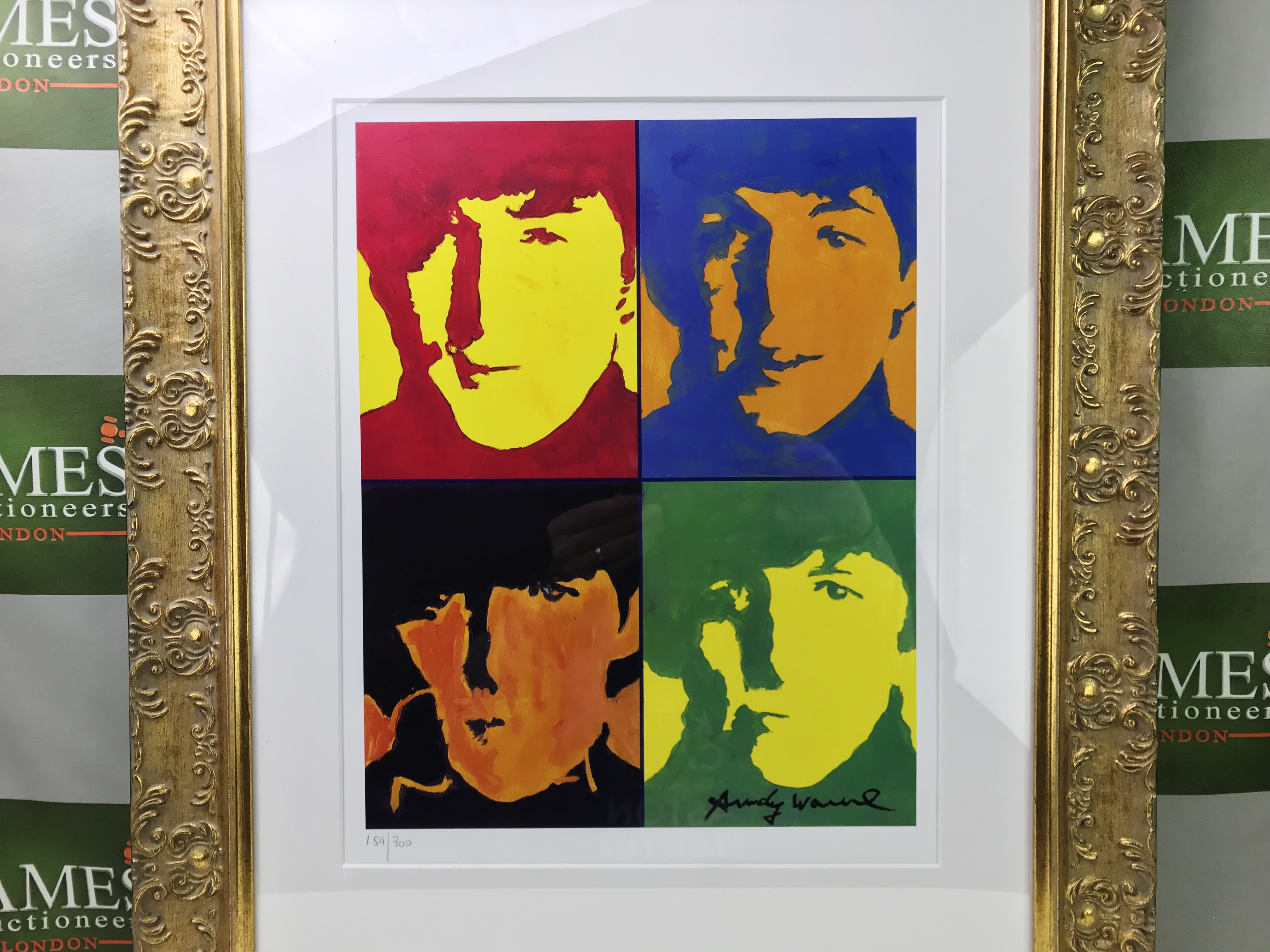 Andy Warhol "The Beatles" Lithograph-Ornate Framed - Image 2 of 2