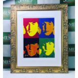 Andy Warhol "The Beatles" Lithograph-Ornate Framed