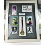 Usain Bolt and Mo Farah Signed London Olympic Gold Medal Montage Display