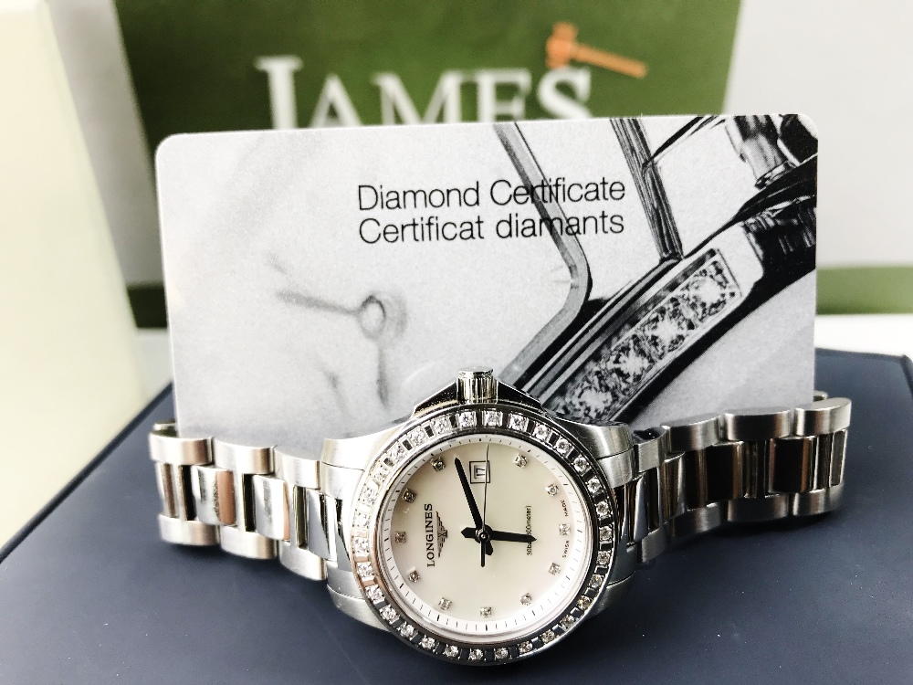 Longines Ladies Diamond Factory Set Bezel Watch - Image 2 of 9