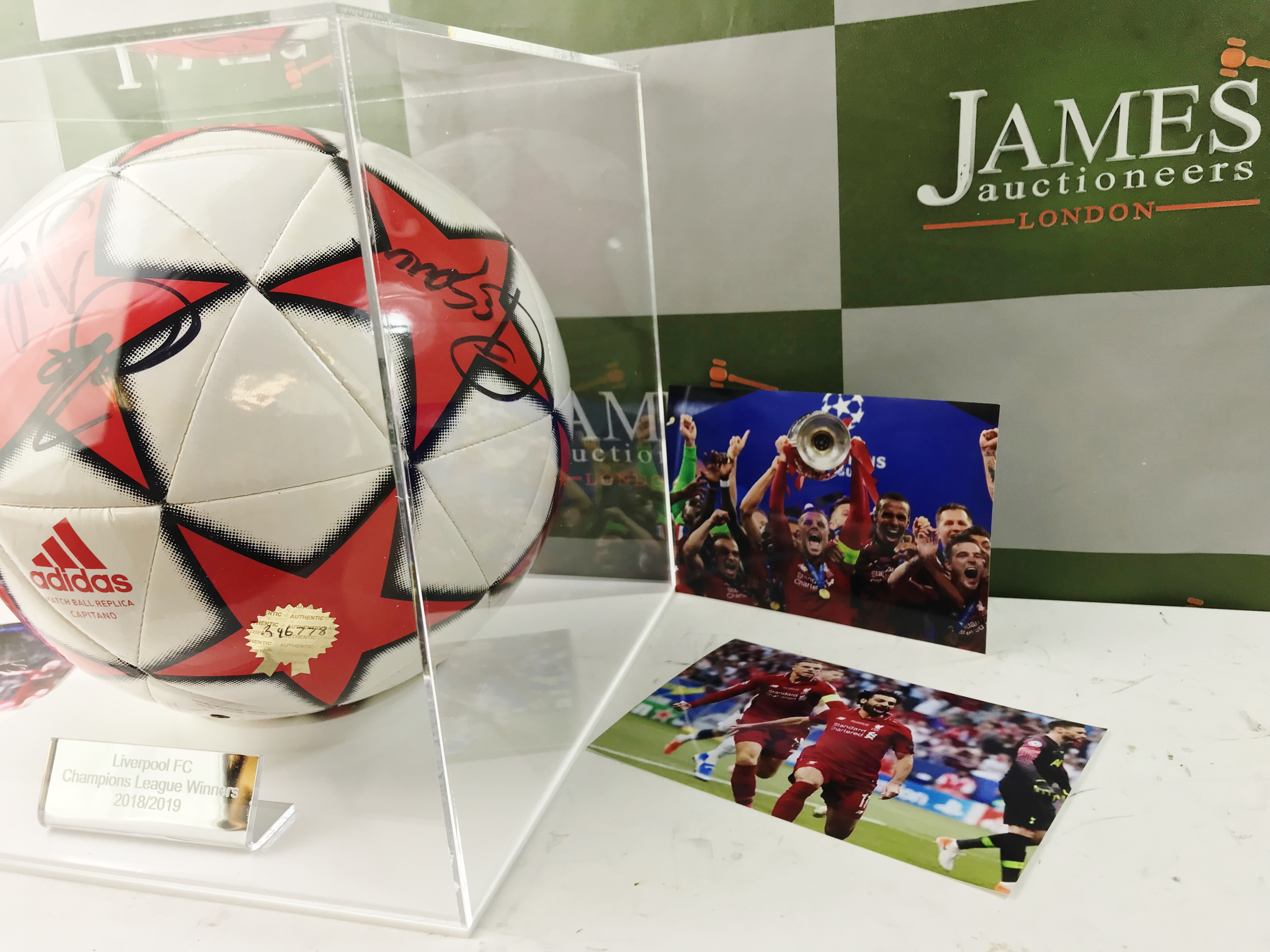 Liverpool FC Champions League Winner 2019 Signed Football & Case - Image 4 of 6