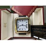 Cartier Santos Travel Alarm Clock, Original Box & Warranty card etc