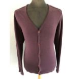 Reiss Sweater Cardigan, Burgundy, Size Large.