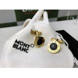 Montblanc Cufflinks Gold Plated & Black Onyx.