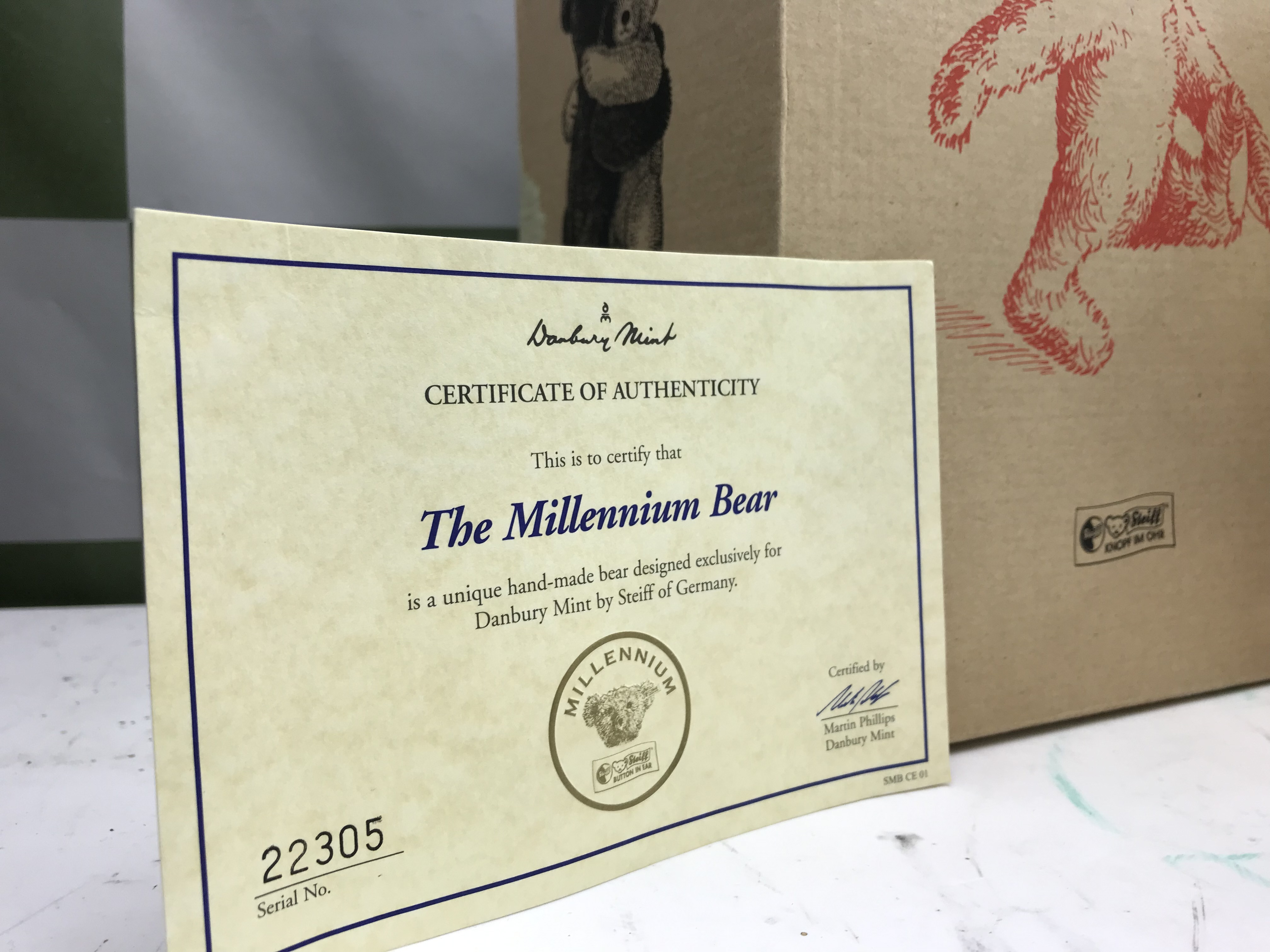 Steiff 2000 Millennium Mohair Teddy Bear 32cm - Image 3 of 3