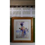 African Art - Traditional African Lady and Child Signed