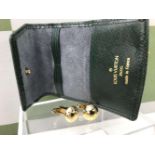 Louis Vuitton Gold Plated Cufflinks In Original Case