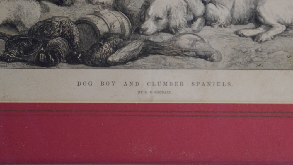 George Bouverie Goddard (British 1832 - 1886) - Dog, Boy and Clumber Spaniels Engraved Print Art - Image 4 of 7