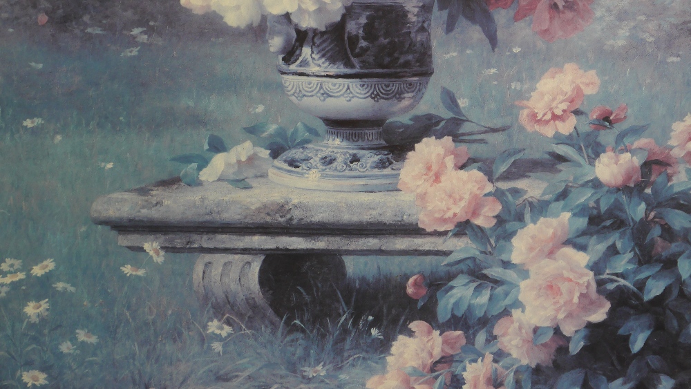 Peonies In A Wild Garden by Louis Marie Lemaire - Image 4 of 4