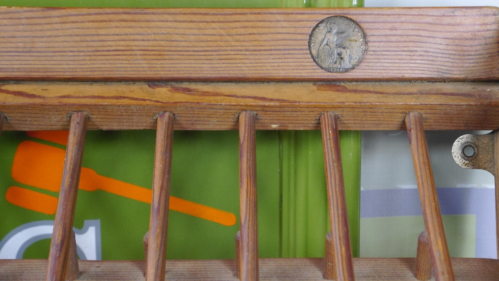 Large Farmhouse Penny Pine Plate and Cup Rack - Image 3 of 4