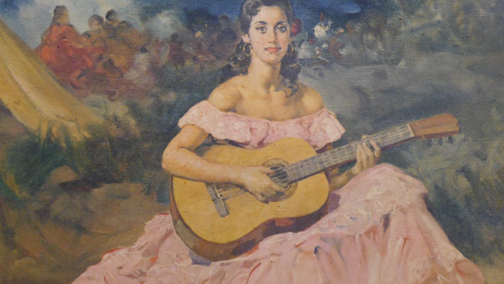 Francisco Rodriguez Sanchez Clement (Spanish 1893–1968) Gypsy Guitariste - Image 2 of 4