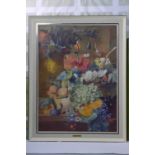 Still Life Oil on Canvas With Leslie E Gilson 1964 Plaque