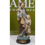 Antique French Bisque Porcelain - Saint Joseph and Jesus Statue