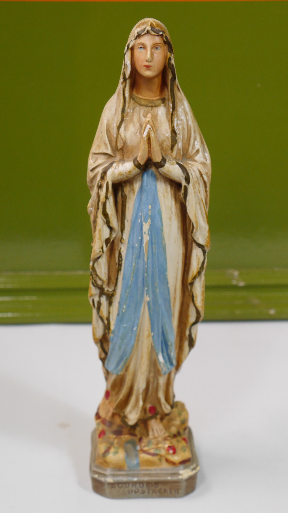 Virgin Mary Our Lady of Lourdes Oostakker Bisque Porcelain Religious Statue