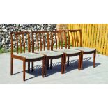 Mid Century Modern Large Teak Bar Back Chairs stamped DuBois