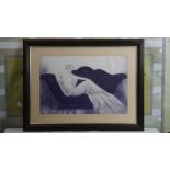 Louis Icart (French, 1888-1950), Le Sofa (The sofa) 1937 Art Deco Women