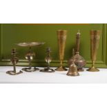 Antique Ornate Indian Etached Brass and Black Set