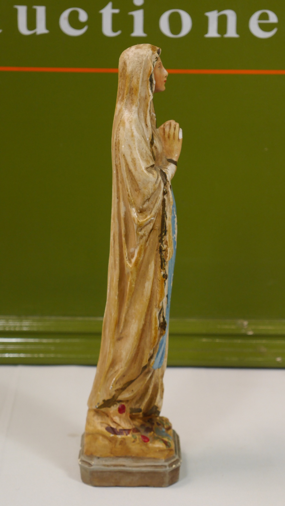 Virgin Mary Our Lady of Lourdes Oostakker Bisque Porcelain Religious Statue - Image 5 of 7