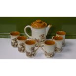 Vintage Ashdale Pottery Set Teapot and 6 Mugs