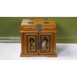 Vintage Oriental Mirrored Vanity Jewelry Box