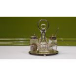 J.B. Chatterley & Sons Ltd EPNS Silver Plate 5 Piece 5 Condiment Caddy