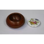 Vintage A. Brunger Turned Hardwood Porcelain Trinket Box