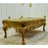 French Antique Button and Frill Foot Stool A/F