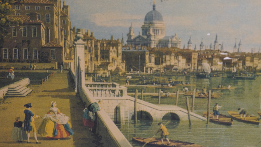 Antique London Art Print - River Thames with St Paul's Cathedral - Image 3 of 3