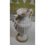 Vintage Capodimonte Twin Handled Floral Ceramic Vase