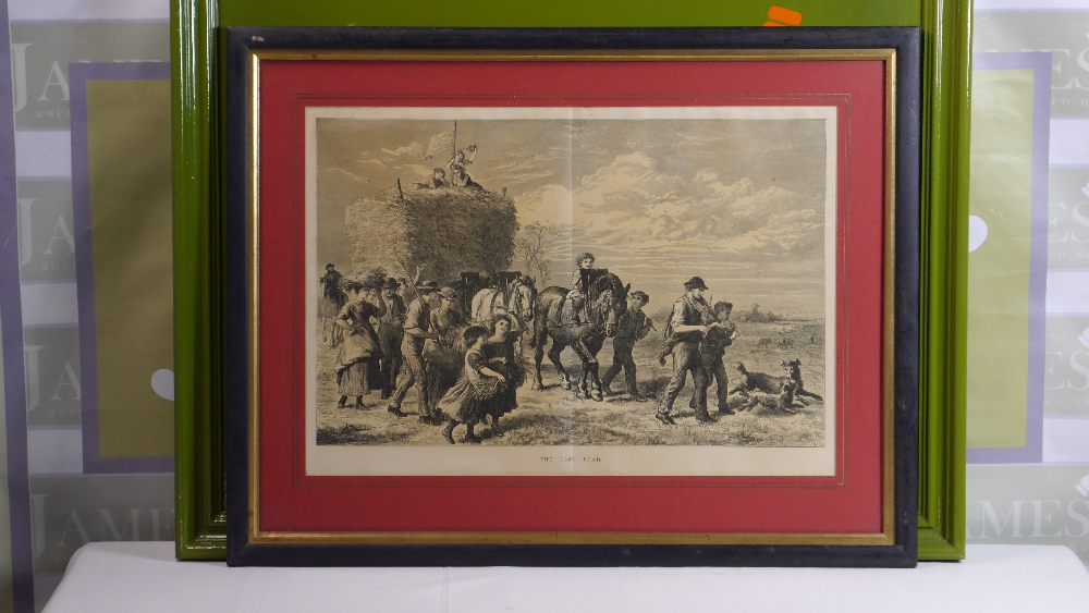 Antique Engraving Print Art - The Last Load